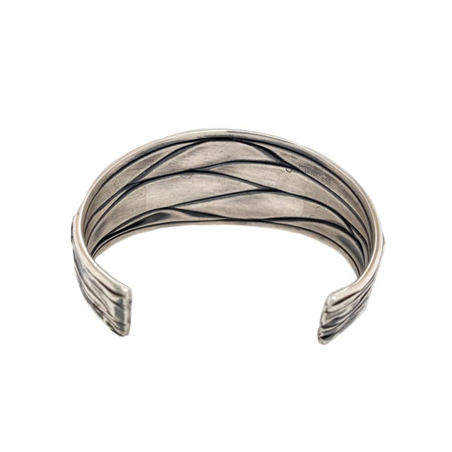 Modern Artisan Designed Modern Sterling Silver Cuff Bracelet For Sale - Image 3 of 4