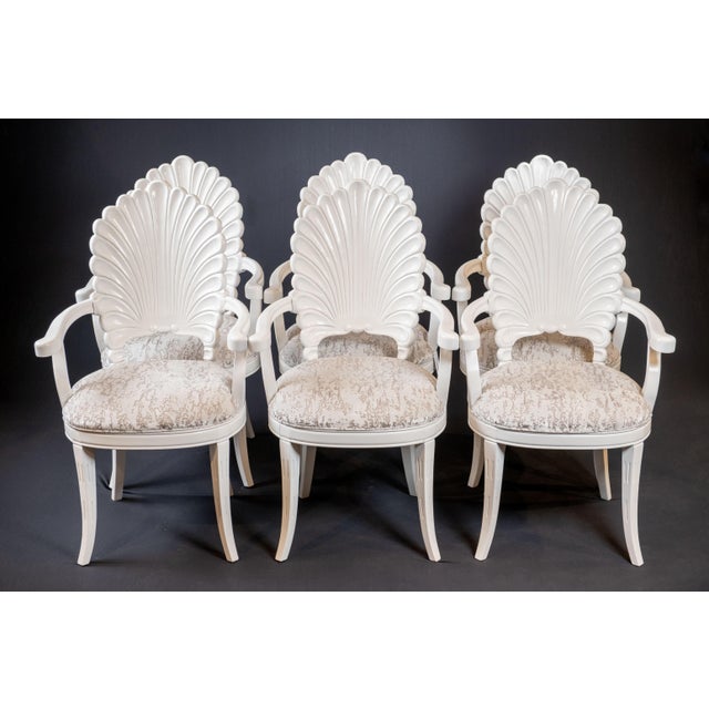 Wood Early 20th Century Vintage Grotto Style Shell Back Dining Chairs. Set of 6 For Sale - Image 7 of 7