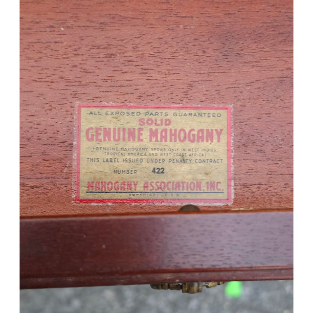 Mid 20th Century Gordon's Fine Furniture Genuine Mahogany and Leather Side Table For Sale - Image 10 of 11