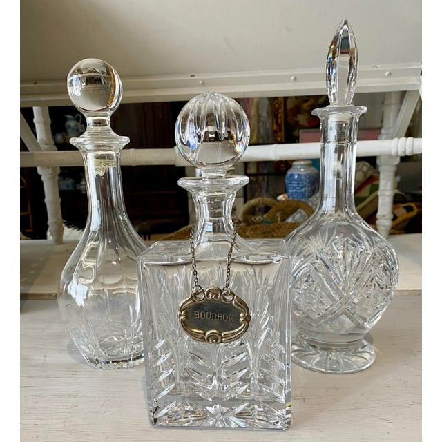 1950s French Crystal Decanters Set- 3 Pieces For Sale - Image 5 of 5