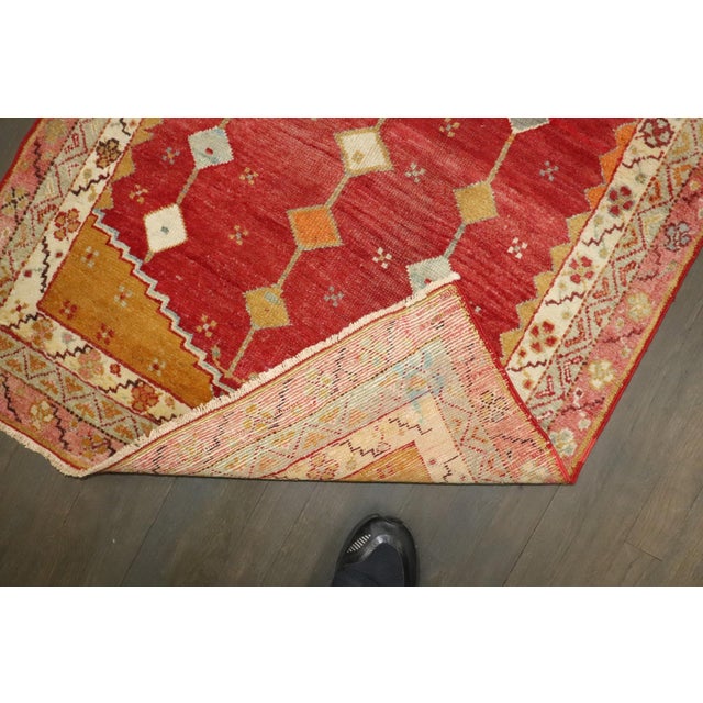 Turkish Antique Red Anatolian Rug - 3'1" x 4'11" For Sale - Image 3 of 9