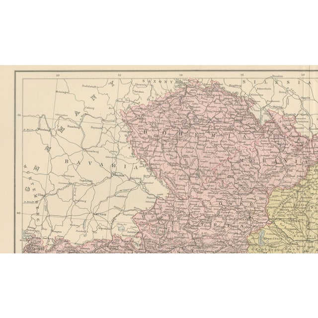 Antique Austria-Hungary Map from Bartholomew, 1884 For Sale - Image 6 of 10