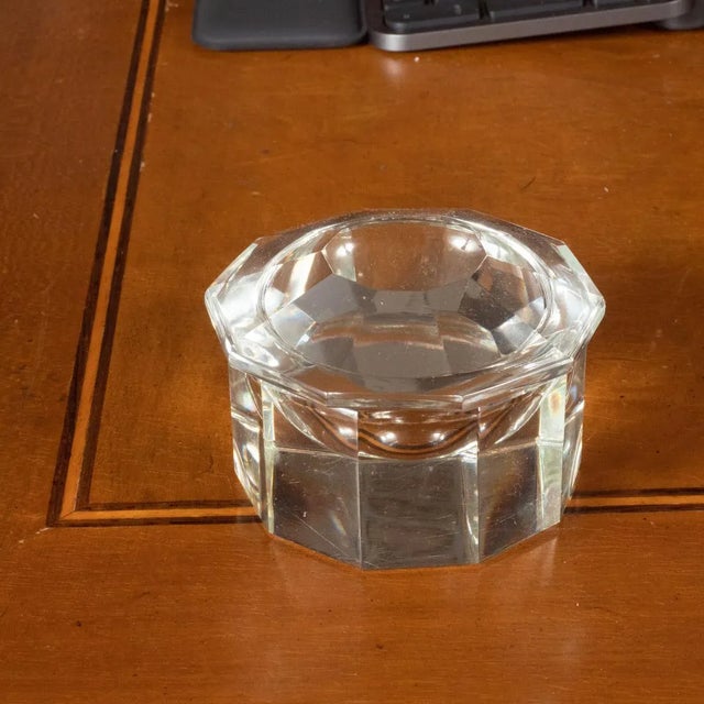 Glass Vintage Petite Faceted Glass Box For Sale - Image 7 of 9