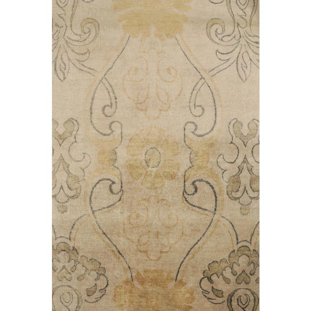 Rug & Kilim’s Art Nouveau Style Rug in Beige With Gold Trellis Floral Patterns For Sale In New York - Image 6 of 7