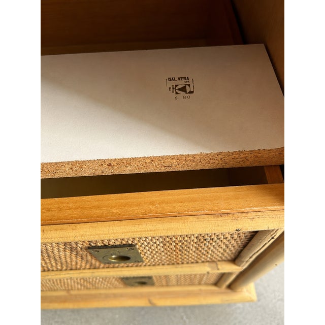 1970s Chest of Drawers in Bamboo and Woven Rattan from Dal Vera, 1970 For Sale - Image 5 of 6