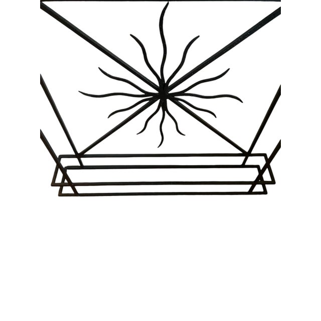 Mid-Century Art-Deco Style Console With Iron Sunburst Motif and Granite Top For Sale - Image 10 of 11