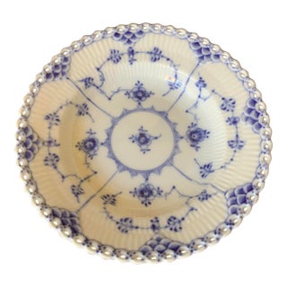 1970s Royal Copenhagen Blue Fluted Full Lace Bowl 1081 For Sale