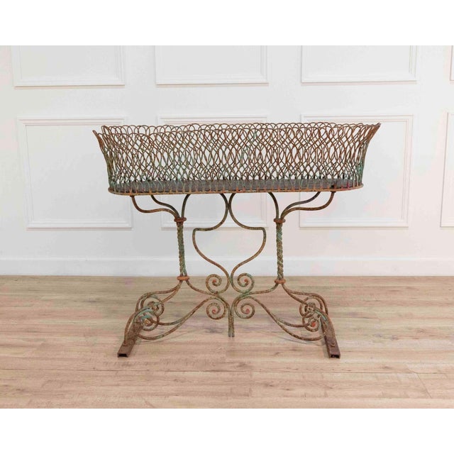 French Large 19th Century French Wrought Iron Planter, Napoleon III Period For Sale - Image 3 of 14