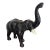 Mid 20th Century Leather Elephant Statue Safari Figure W/ Bone Tusks For Sale