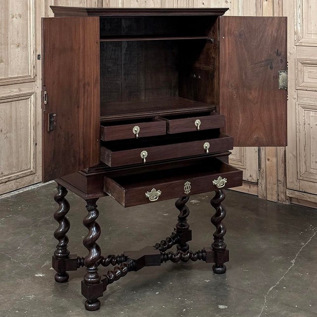 Mid 19th Century 19th Century Dutch Collector’s Cabinet With Brass Hardware For Sale - Image 5 of 18