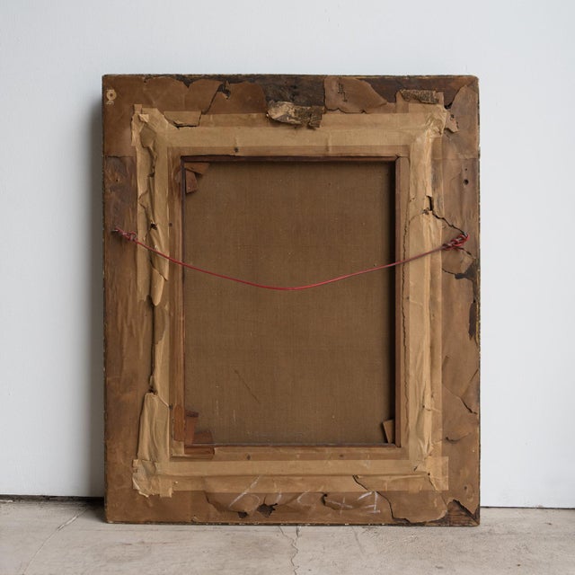 Captivating Portrait of a Man in an Open Shirt, Original Antique Oil Painting, Early 20th Century For Sale - Image 11 of 11