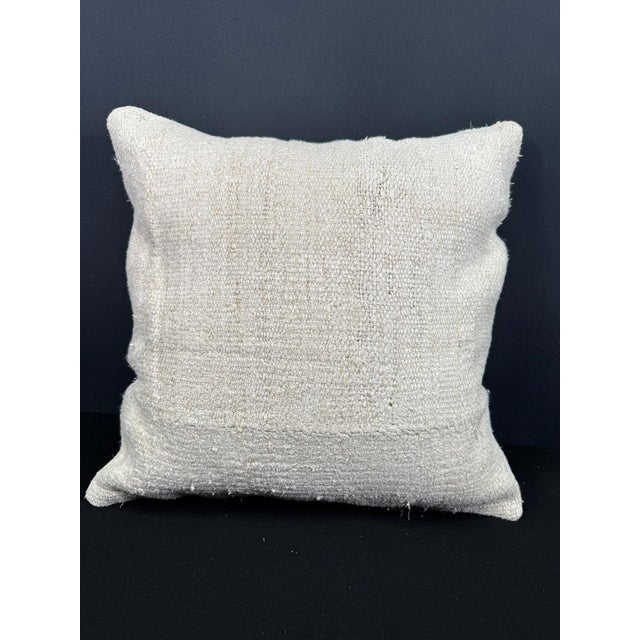 Turkish Hemp Pillow Cushion Natural Beige Cushion Cover 20x20 For Sale - Image 4 of 4