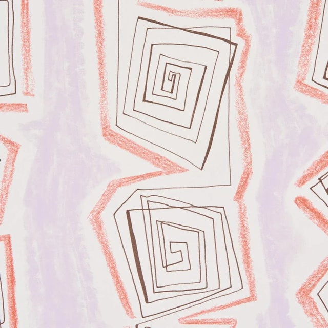 Abstract Sample - Schumacher X Backdrop Taboo Wallpaper in Warm Lilac For Sale - Image 3 of 4