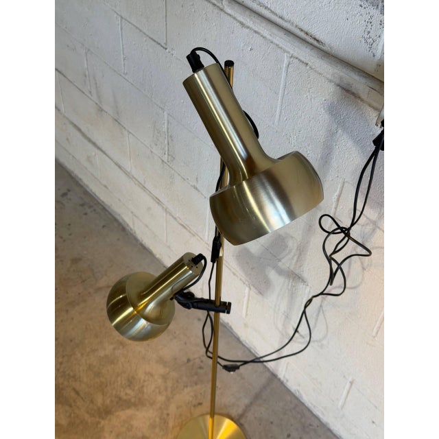 Mid-Century Modern Mid 20th Century Mid-Century Modern Hamalux Gold Standing Lamp Metal For Sale - Image 3 of 12