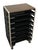 Mid-Century Modern Vintage Rolling Office File Organizer Cart With Tiered Plastic Trays, Wood Top. For Sale - Image 3 of 10