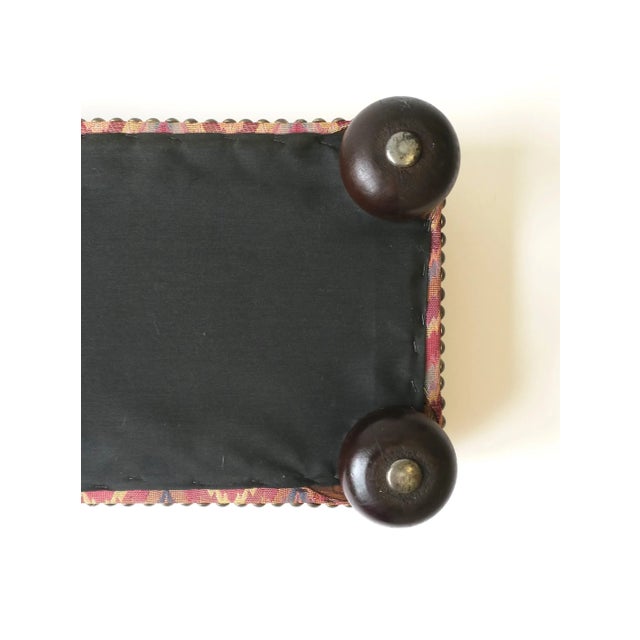 Footstool Bun Feet and Missoni Style Upholstery with Nail Head Design Chairish