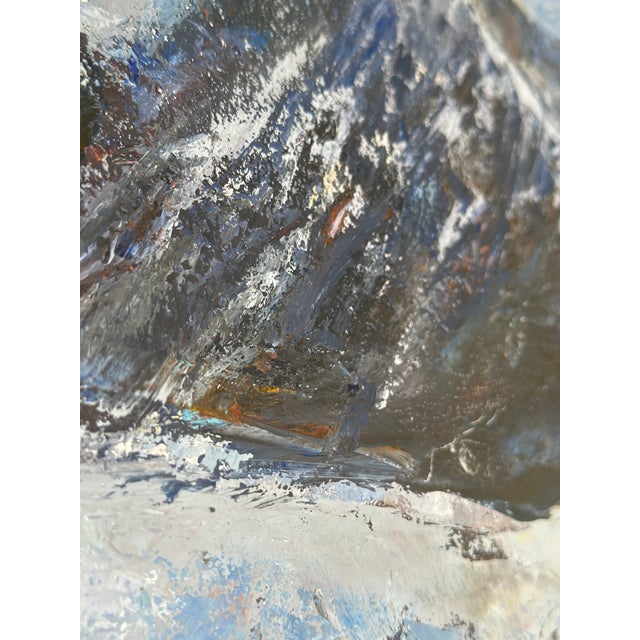 Mid-Century Modern 1985 Original Jean Shadrach Stretched Canvas Impasto Landscape Painting For Sale - Image 3 of 6