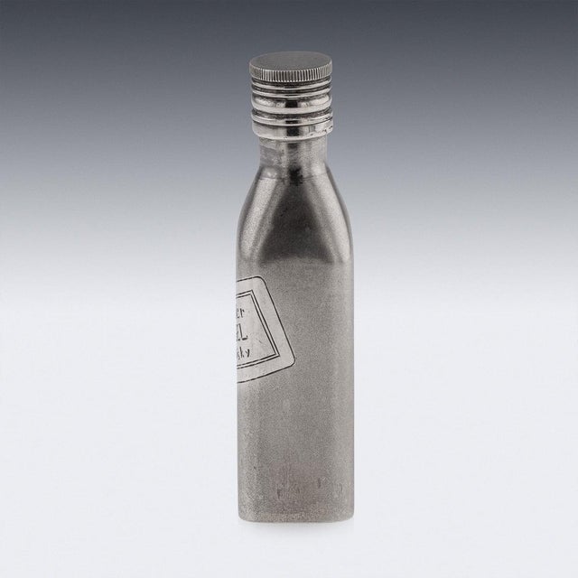 Novelty Silver Miniature Johnnie Walker Whisky Bottle For Sale - Image 10 of 13