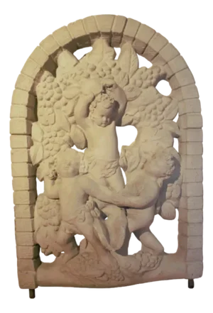 Antique Arched Figural Wall Plaque