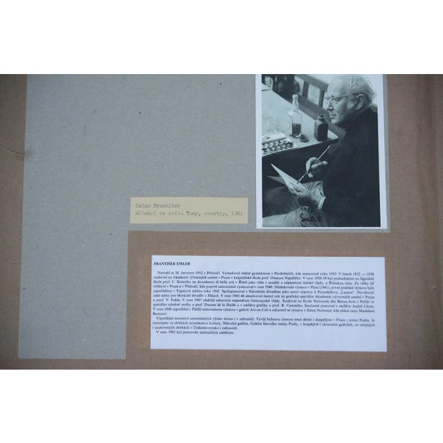 Frantisek Emler, Lovers in Moonlight, Oil on Paper, 1965, Framed For Sale - Image 11 of 13