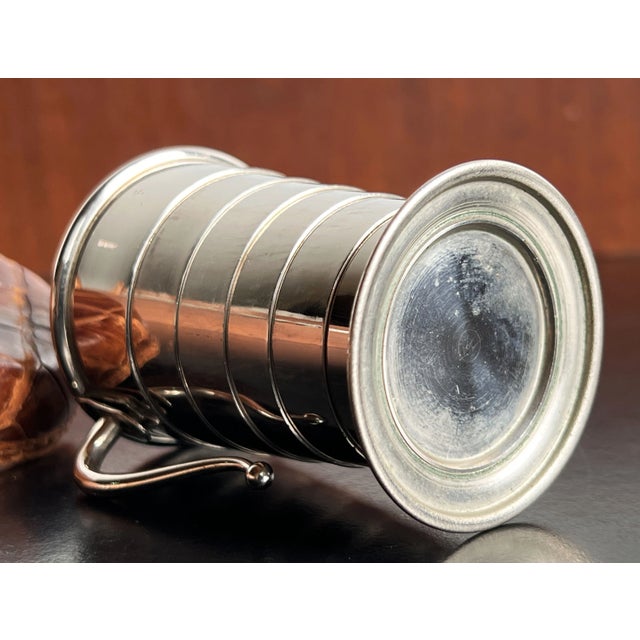 Silver Vintage C.1910's Silver Plate Collapsible Shot Glass or Cup W/ Alligator Leather Case For Sale - Image 8 of 10