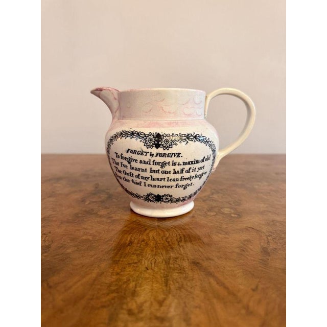 Quality antique Victorian Sunderland lustre jug, having a quality antique Victorian Sunderland jug decorated with a large...