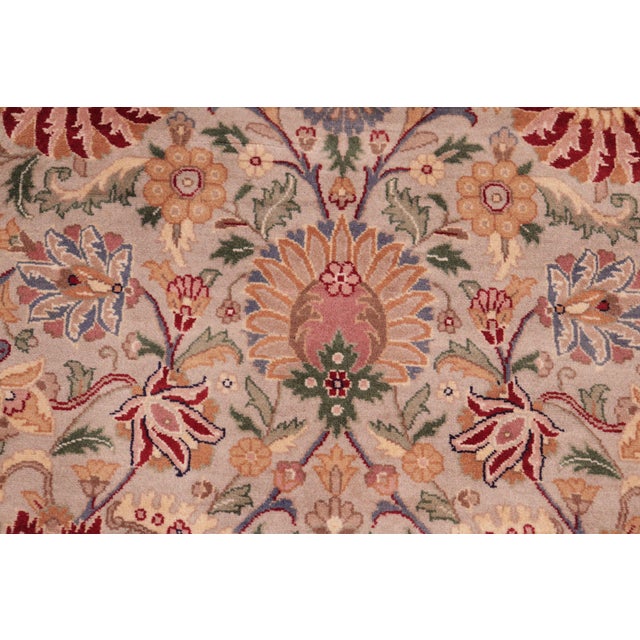 1990s 1990's Floral Pak-Persian Taupe/Red Wool Rug - 7'9'' X 10'7'' For Sale - Image 5 of 9