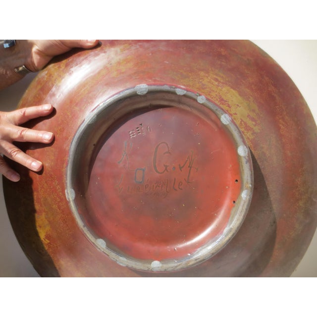 Clément Massier (1844-1917) Massive Luniville Floral Charger 24" Diameter Circa 1890 For Sale - Image 15 of 18