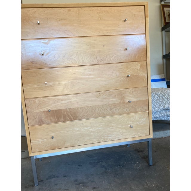 Room & Board Delano dresser, 5 drawer, solid Maple. Stainless steel base & stainless steel pull knobs. Dovetail design...