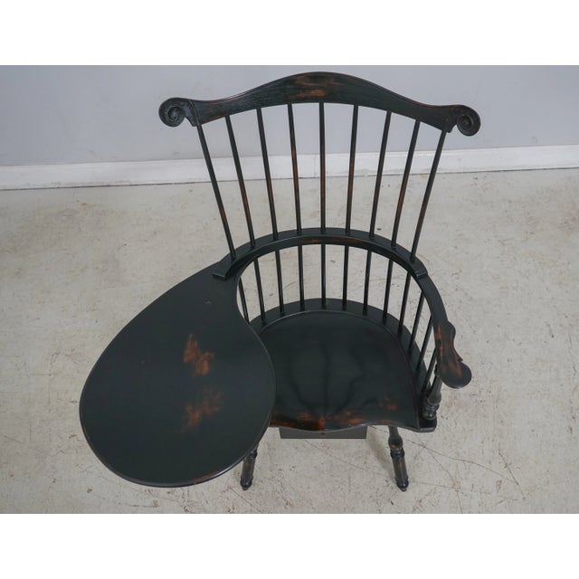 Age: Approx: 25 Years Old Details: Factory Distressed Mortise Construction Bench Made Drawer Under Seat & Arm Windsor...