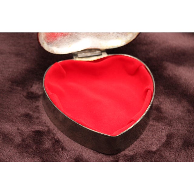 Heart-Shaped Silver Jewelry Box, 1970s For Sale - Image 12 of 18