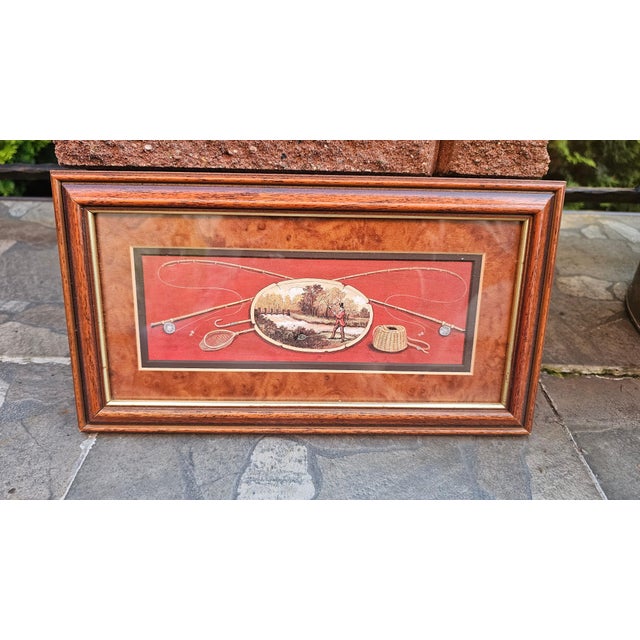 Wooden triptych, under glass, golf-themed images, England, 1980s, print reproductions, Art Marketing Limited, dimensions...