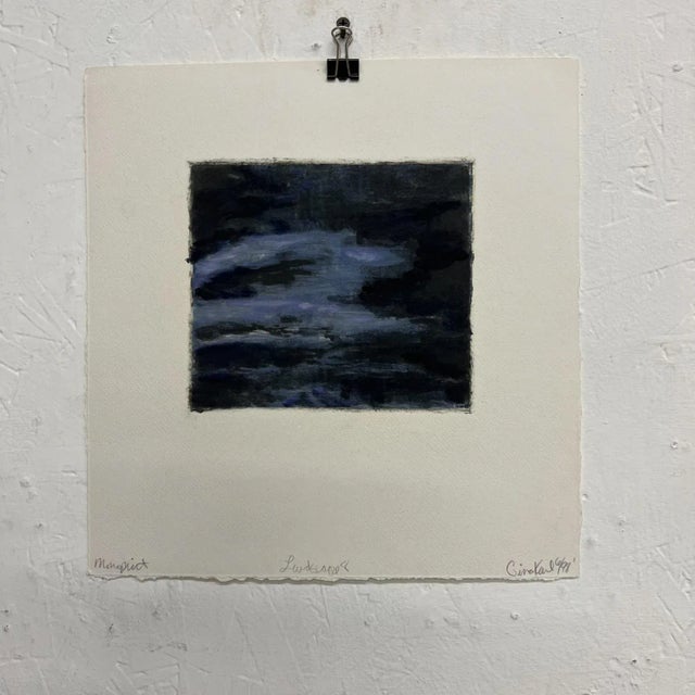 Art by Gina Kail Monoprint June 1998 Abstract Landscape 8 For Sale - Image 9 of 9