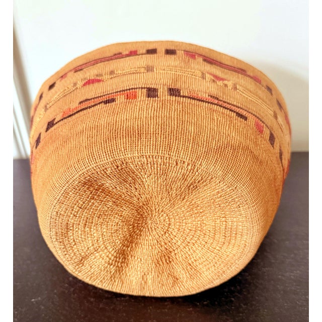 Orange Antique Tlingit Woven Berry Basket Native Americana For Sale - Image 8 of 18