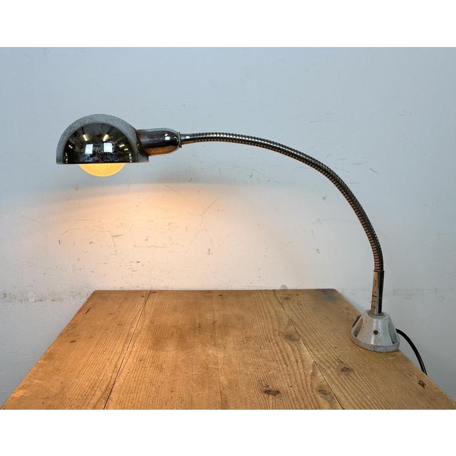 Vintage Italian Gooseneck Table Lamp in Chrome, 1960s For Sale - Image 18 of 18