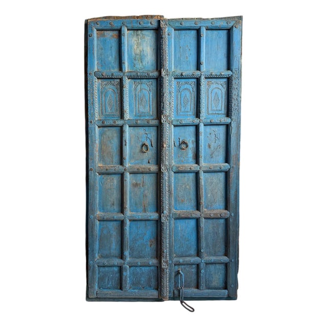 Antique India Blue Doors For Sale