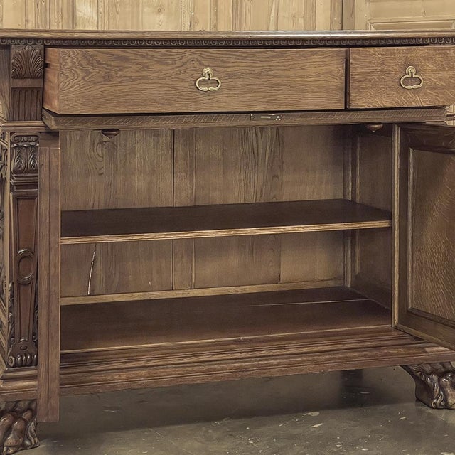 Sienna Antique French Louis XIV Renaissance Revival White Oak Buffet For Sale - Image 8 of 18