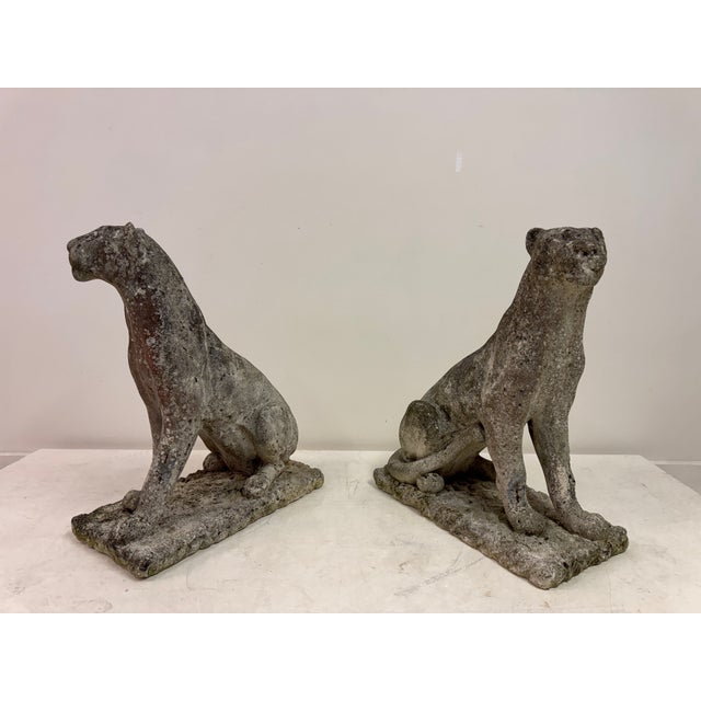 Large Panthers or Jaguars, 1960s, Weathered Stone, Set of 2 For Sale - Image 14 of 17