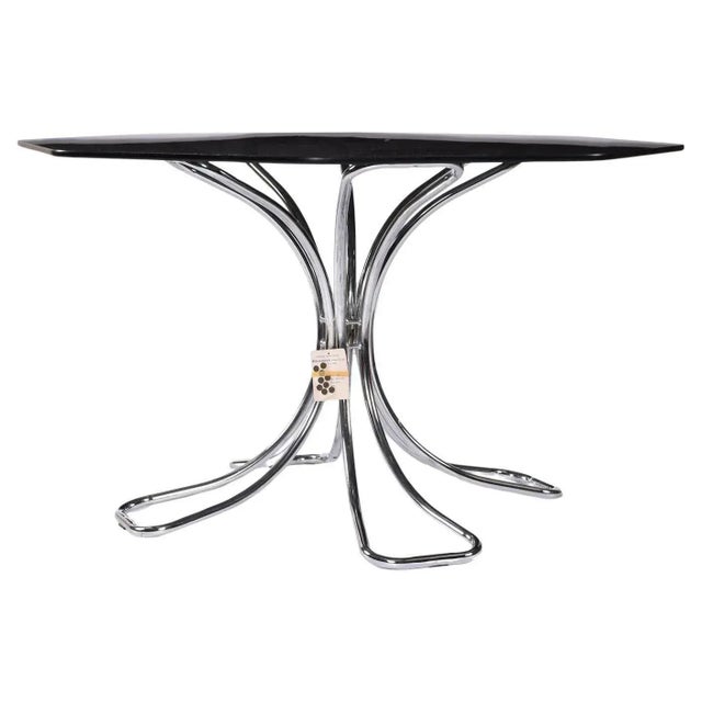 Metal 1970s Post Modern Black and Chrome Dining Set With Daystrom Scoop Chairs For Sale - Image 7 of 12