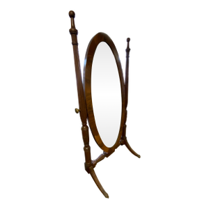Circa 1900’s Federal Style Carved Mahogany Cheval Mirror