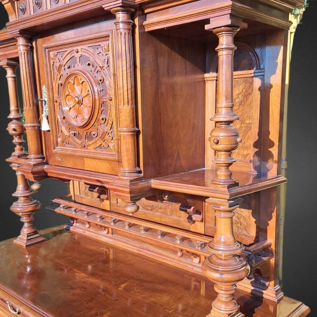 Large Wilhelminian Style Walnut Sideboard, 1880s For Sale - Image 10 of 13