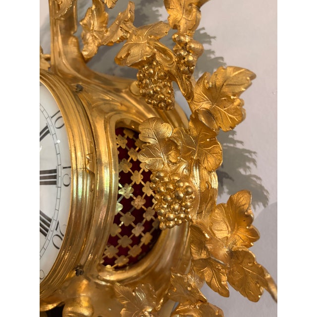 Bronze Antique French Loui XVI Period Cartel Wall Clock For Sale - Image 8 of 12