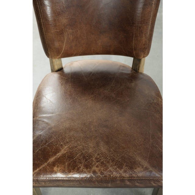 Vintage Cowhide Leather and Wood Dining Chairs, Set of 4 For Sale - Image 9 of 16