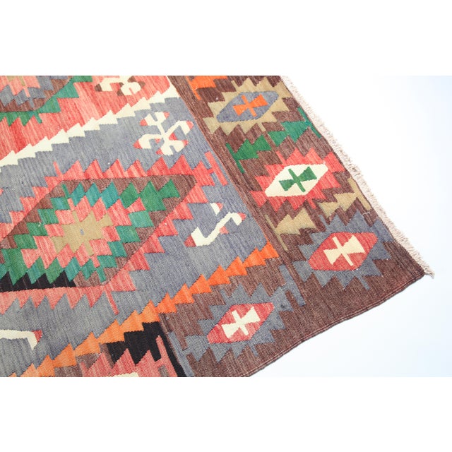 1970s Vintage Flatweave Turkish Kilim Rug For Sale - Image 5 of 14