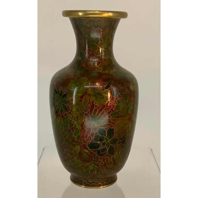 Vintage Cloisonné Vase For Sale - Image 4 of 9