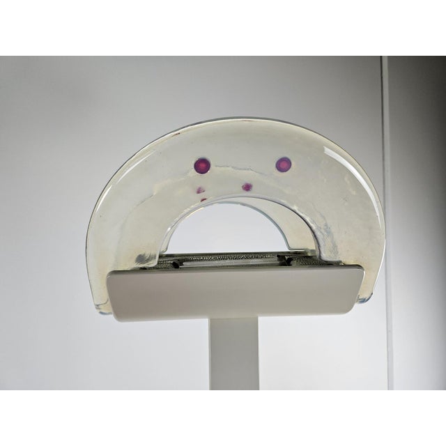 1970s Floor Lamp in Enamelled Iron and Murano Glass attributed to Roberto Pamio, 1970 For Sale - Image 5 of 18