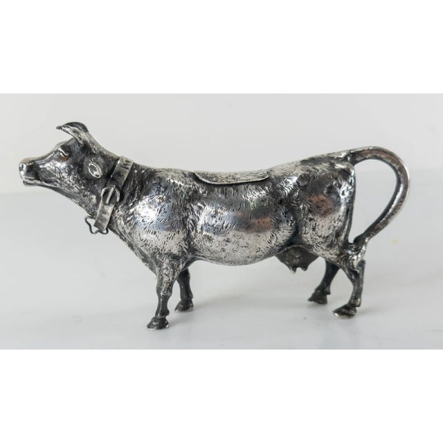 Late 19th Century German .800 Hanau Silver Cow Form Creamer by Neresheimer For Sale - Image 4 of 13