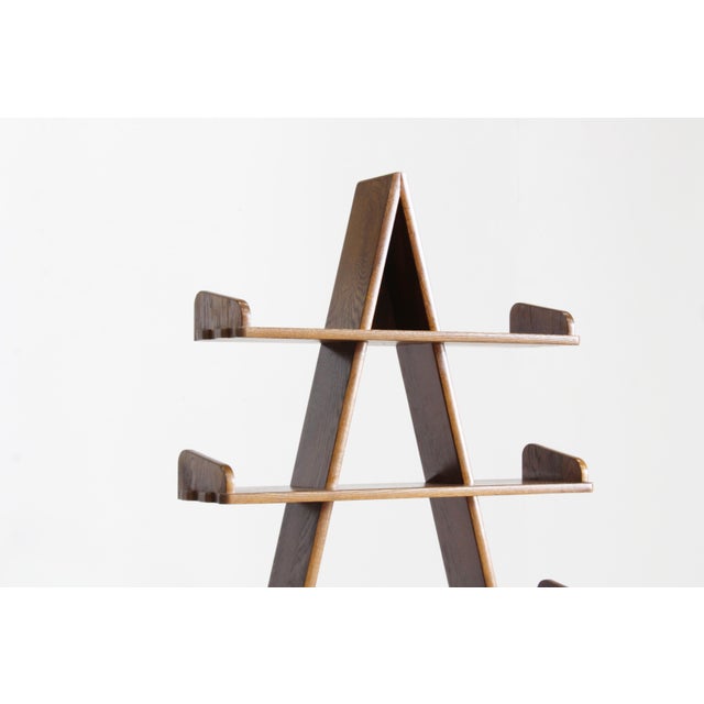 Brown Vintage Brutalist Pyramid Bookcase, 1970s For Sale - Image 8 of 9