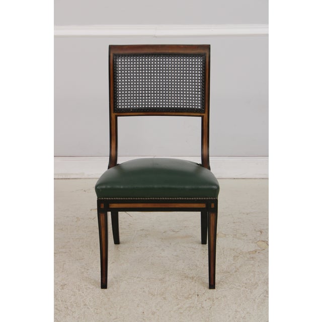 Traditional Set of 4 Vintage Regency Cane Back Dining Chairs For Sale - Image 3 of 18