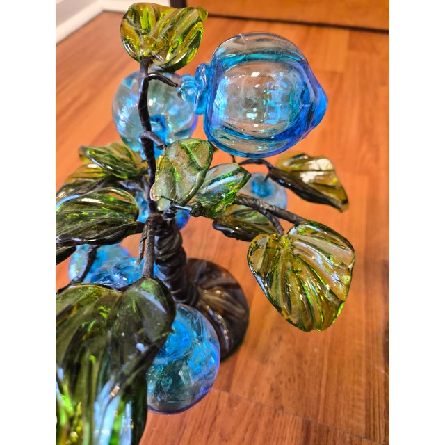 Green Pair of Blown Glass Murano Fruit Trees For Sale - Image 8 of 12